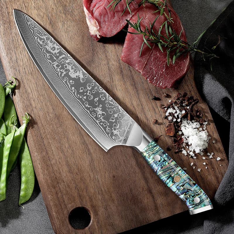 Japanese Damascus Chef Knife Set for Airbnb Kitchen Hosts view 4