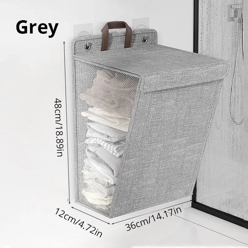 Foldable Adhesive Laundry Basket for Airbnb Bathroom Organization view 6
