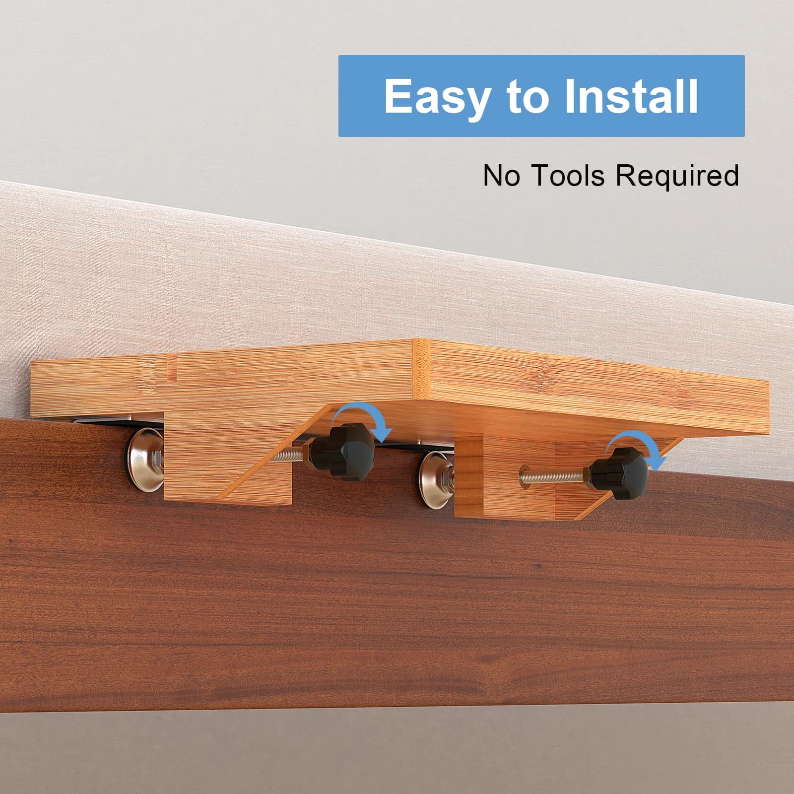 Bamboo Bedside Tray Organizer for Airbnb Bedroom Nightstands view 4