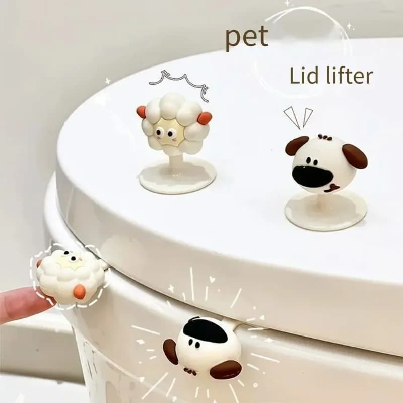 Cartoon Toilet Lid Handle for Airbnb Bathroom | Hygienic STR Accessory view 3