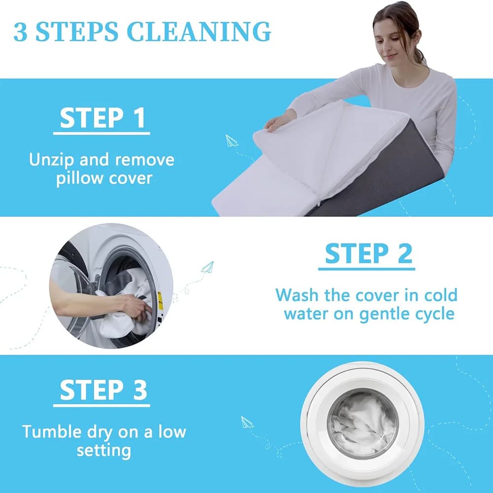Wedge Pillow for Airbnb Bedroom Comfort | Acid Reflux Relief view 5