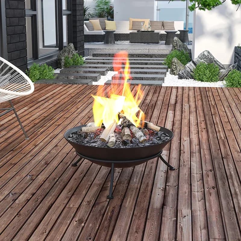 Steel Fire Bowl Cast Iron Firepit for Airbnb Outdoor Spaces view 4