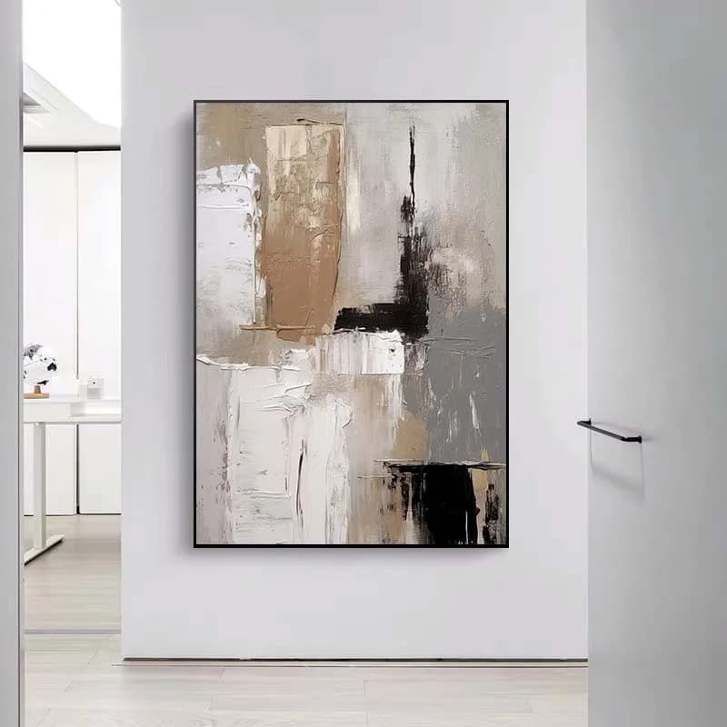 Abstract Neutral Canvas Wall Art Print for Airbnb Decor view 5