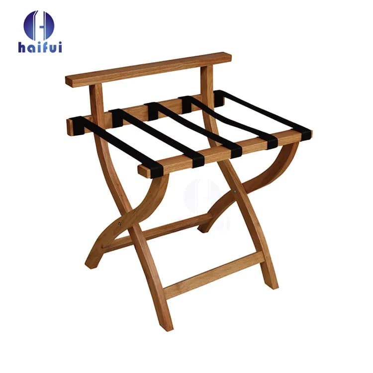 Folding Wooden Luggage Rack for Airbnb Host Bedrooms view 3