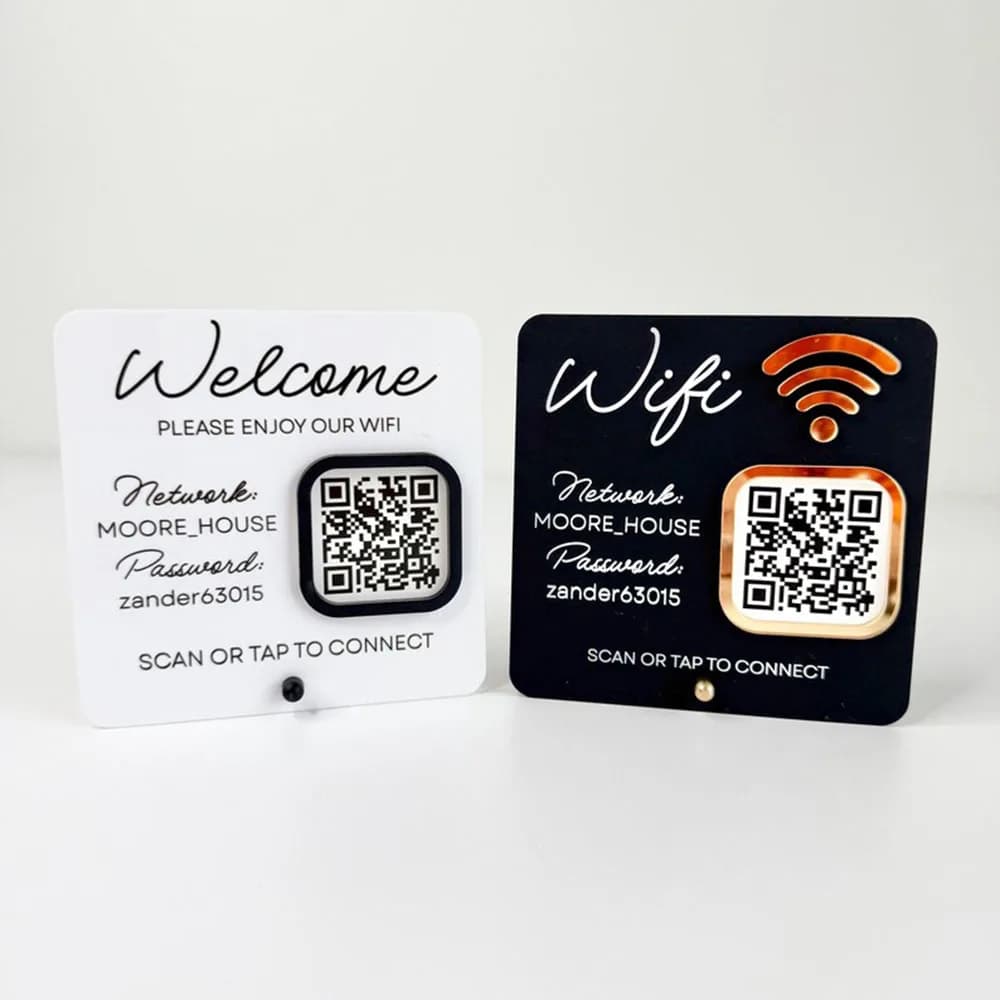 Welcome WiFi Password Display Sign for Airbnb Hosts view 2