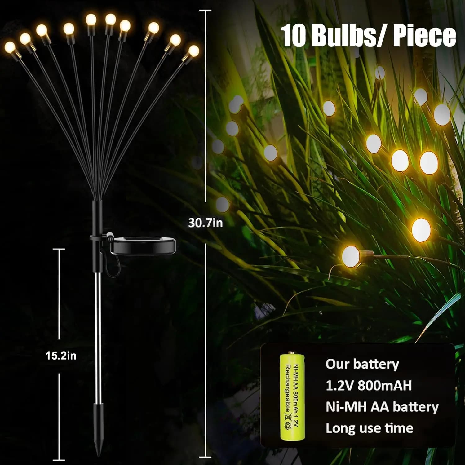 Solar Firefly Garden Lights for Airbnb Outdoor Spaces | Waterproof view 4