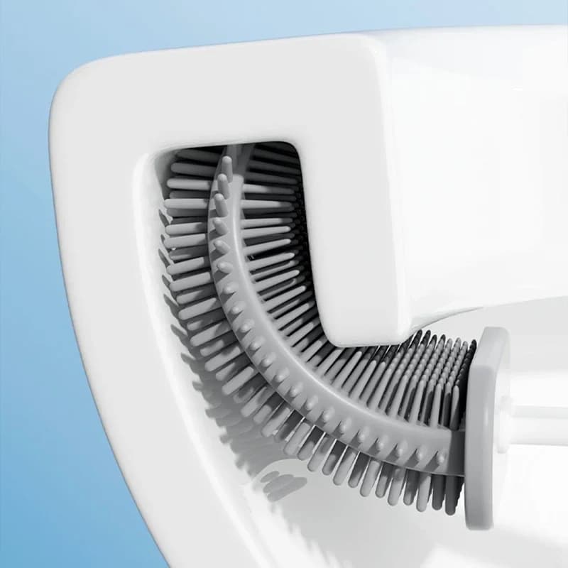 Silicone Toilet Brush Set for Airbnb Bathroom | Modern Cleaning Kit view 2