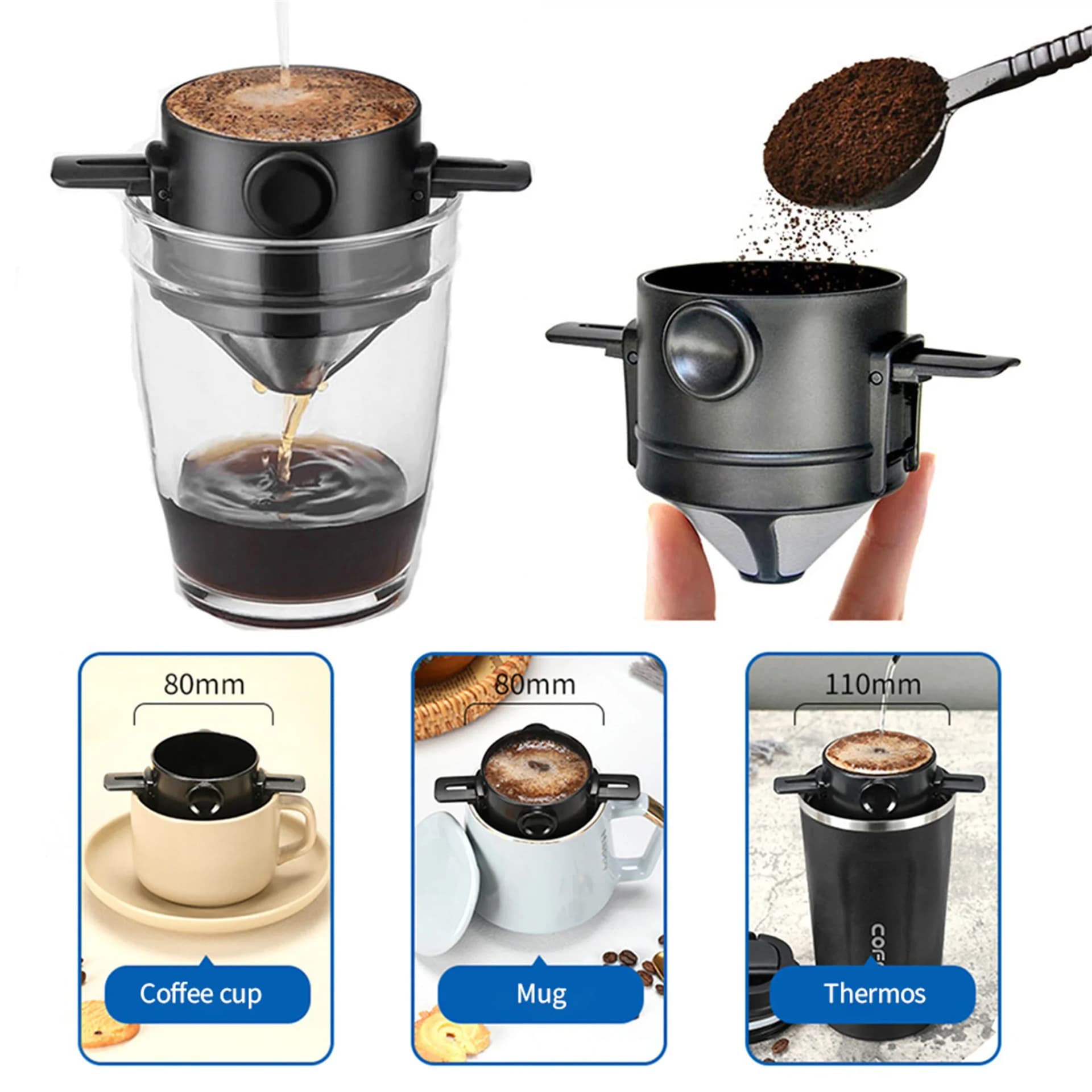 Portable Pour Over Coffee Maker for Airbnb Kitchen Essentials view 2