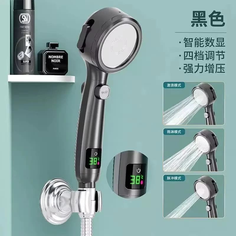 High Pressure Shower Head for Airbnb Bathroom | LED Temp Display view 7