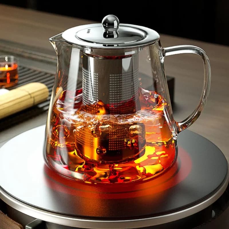 Heat Resistant Glass Teapot Set for Airbnb Kitchen Essentials view 4