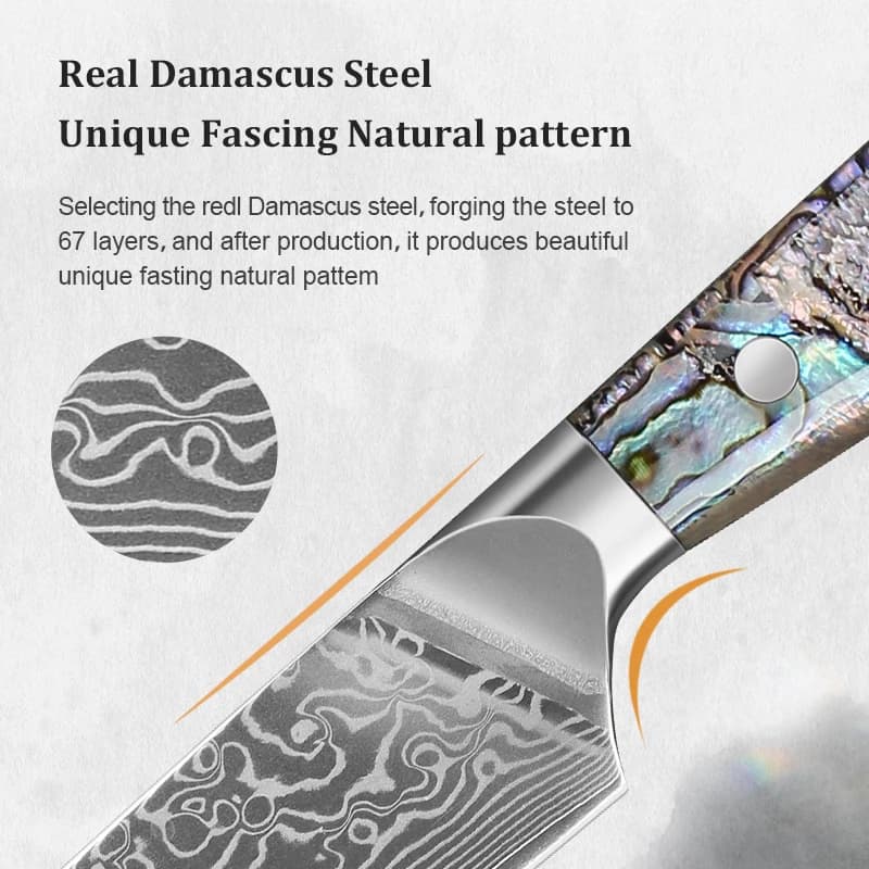 Japanese Damascus Chef Knife Set for Airbnb Kitchen Hosts view 3