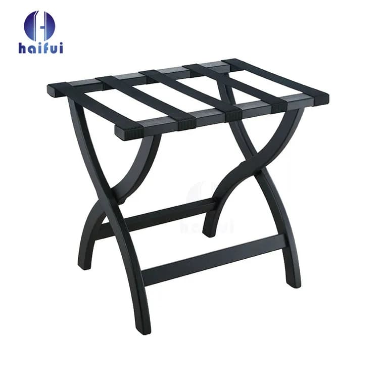Folding Wooden Luggage Rack for Airbnb Host Bedrooms view 6