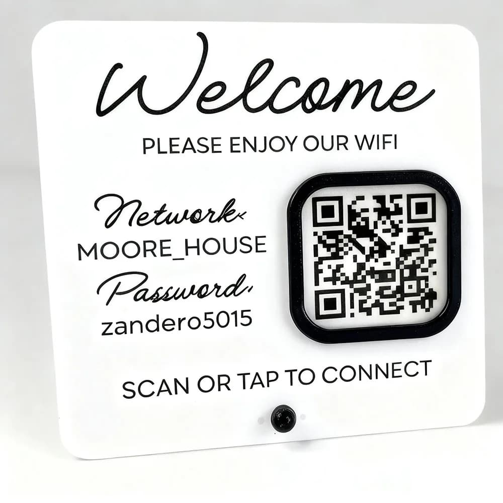 Welcome WiFi Password Display Sign for Airbnb Hosts view 8