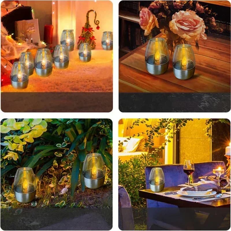 LED Solar Candles for Airbnb Bathroom Ambiance | Flameless Decor view 6
