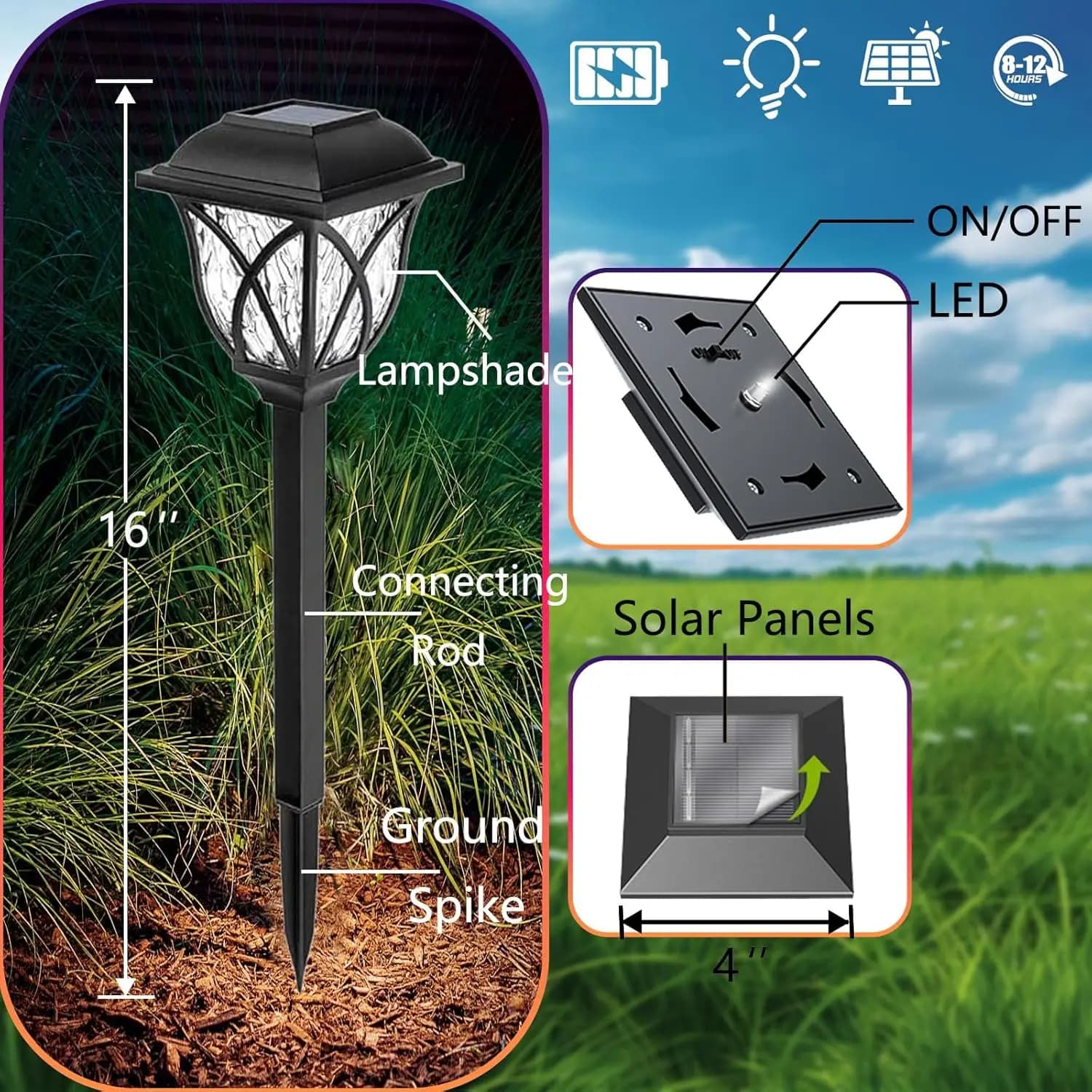 Solar Yard Lights for Airbnb Outdoor Spaces | Waterproof LED Pathway view 6