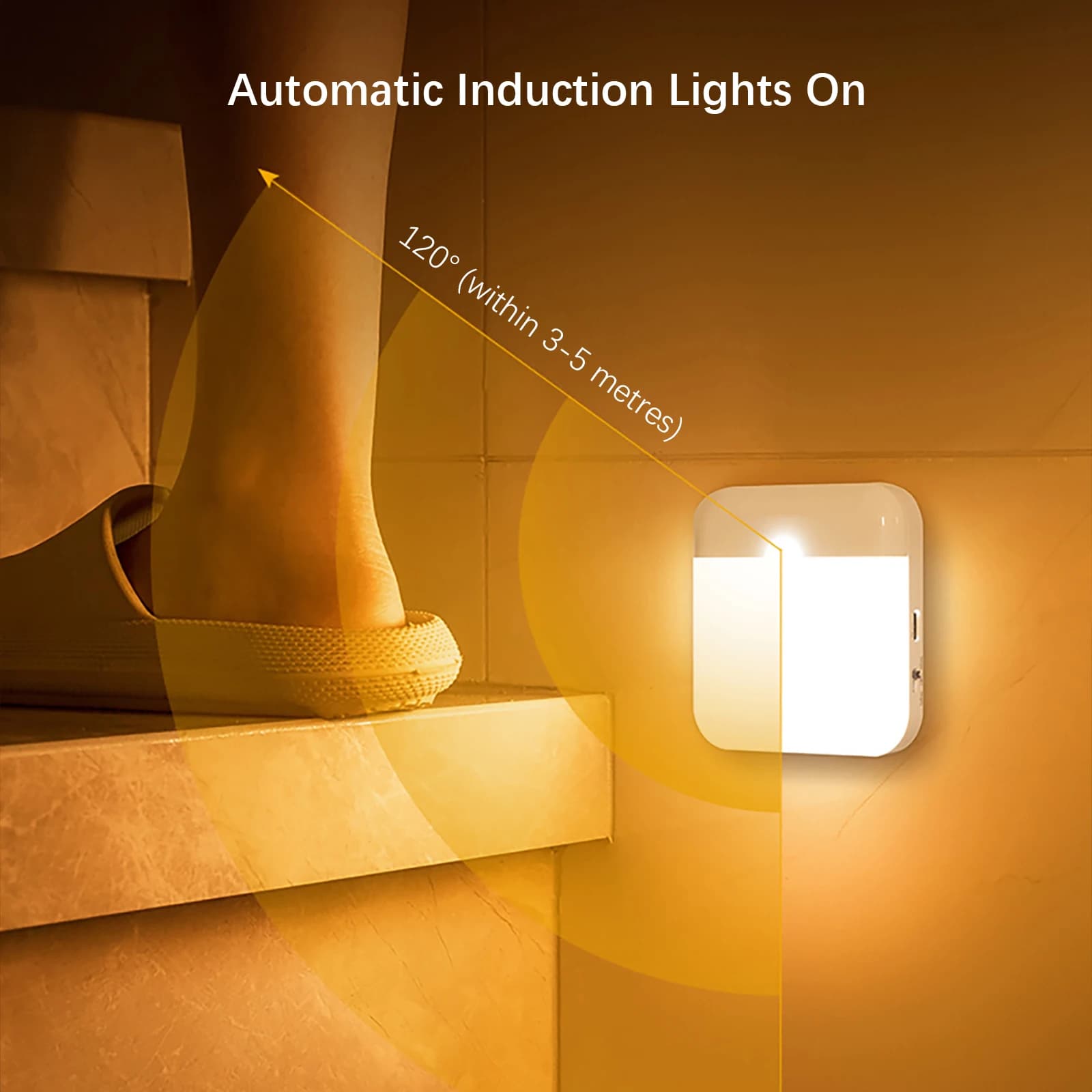 LED Motion Sensor Night Light for Airbnb Bathroom Ambiance view 2
