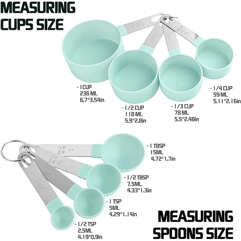 8PCS Measuring Cup & Spoon Set for Airbnb Kitchen Essentials view 4
