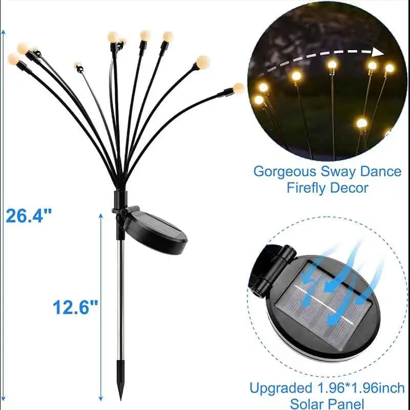 Solar Firefly Garden Lights for Airbnb Outdoor Spaces | Waterproof view 6
