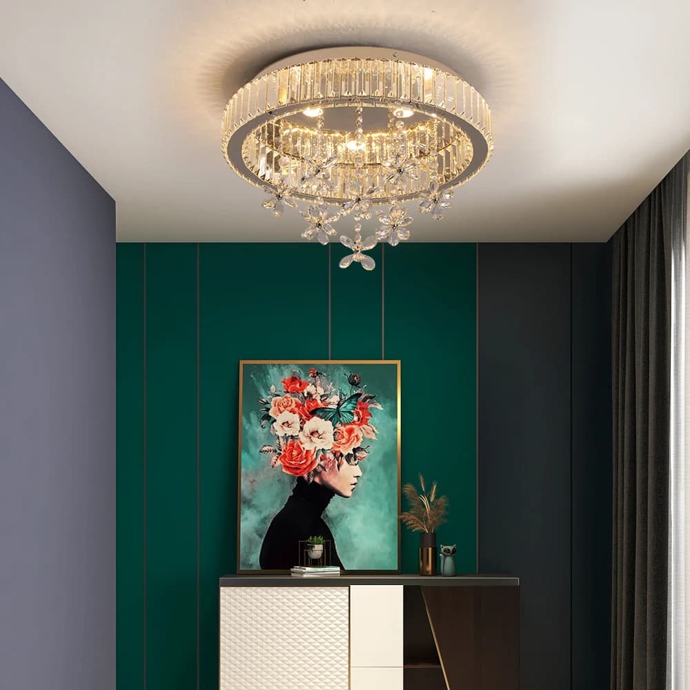 Crystal LED Ceiling Lamp for Airbnb Decor | Modern Chandelier view 2
