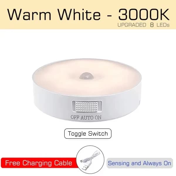 LED Sensor Night Lamp for Airbnb Bathroom | USB Rechargeable Light view 7