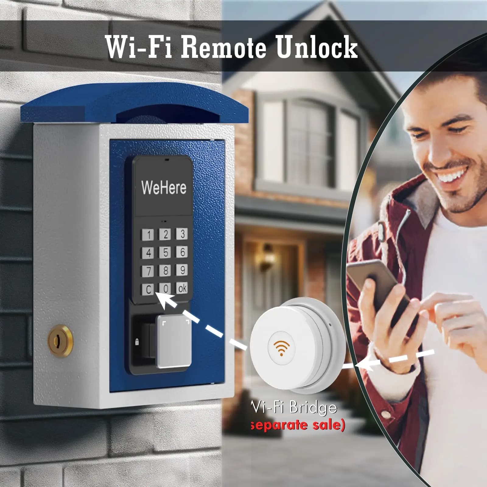 Smart Key Lock Box with Bluetooth for Airbnb Self Check-In view 8