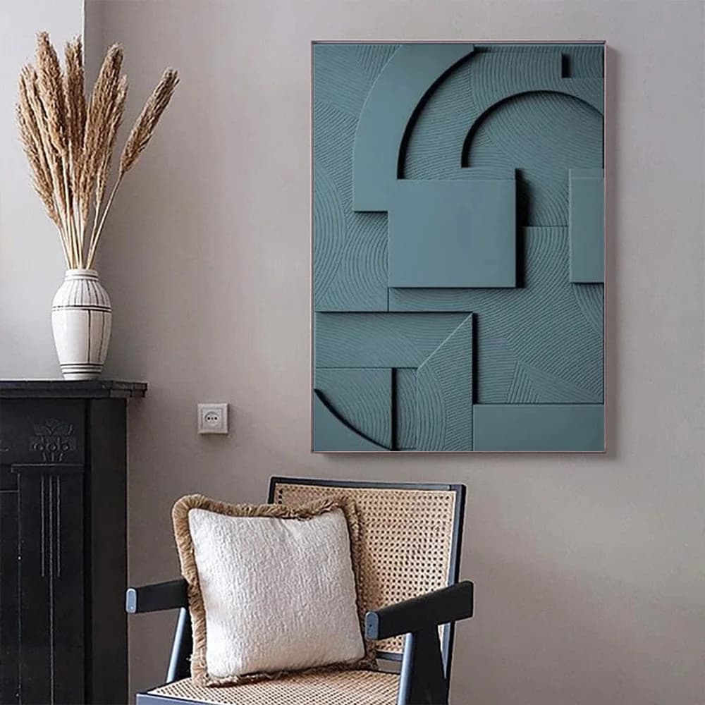 Nordic 3D Geometric Canvas Art for Airbnb & STR Decor view 3