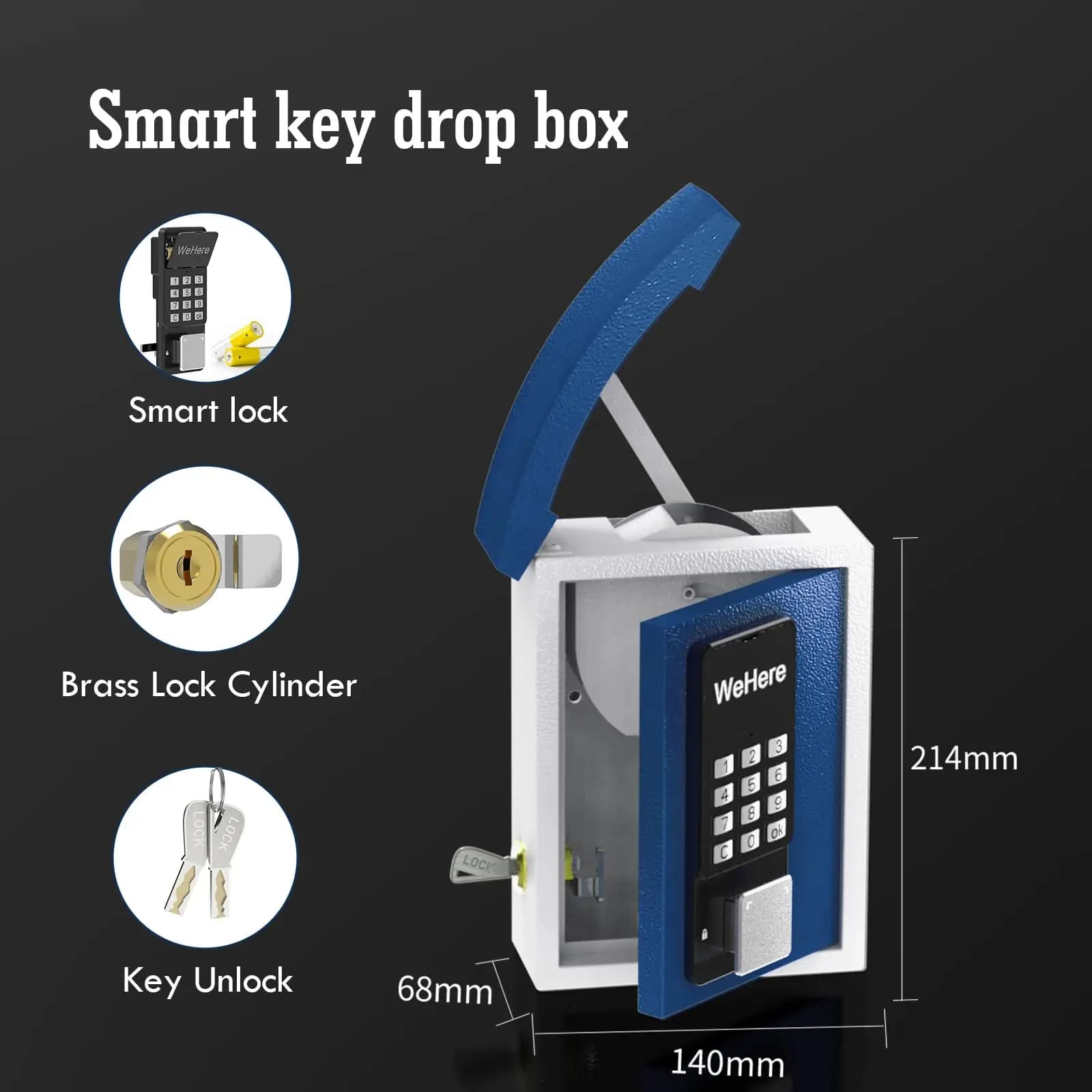 Smart Key Lock Box with Bluetooth for Airbnb Self Check-In view 2