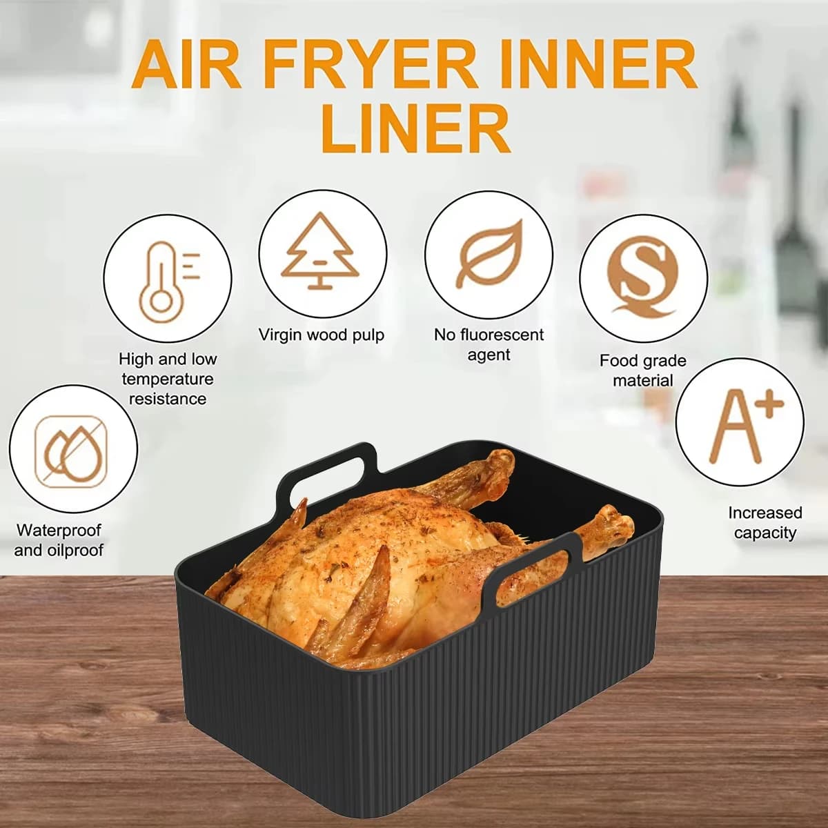 Air Fryer Silicone Liners for Airbnb Kitchen | Heat Resistant Set view 5