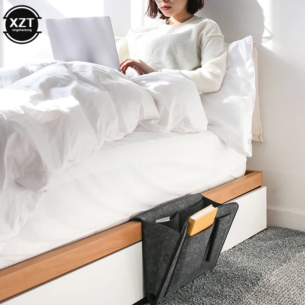 Felt Bedside Storage Organizer for Airbnb Bedroom Hosts view 5