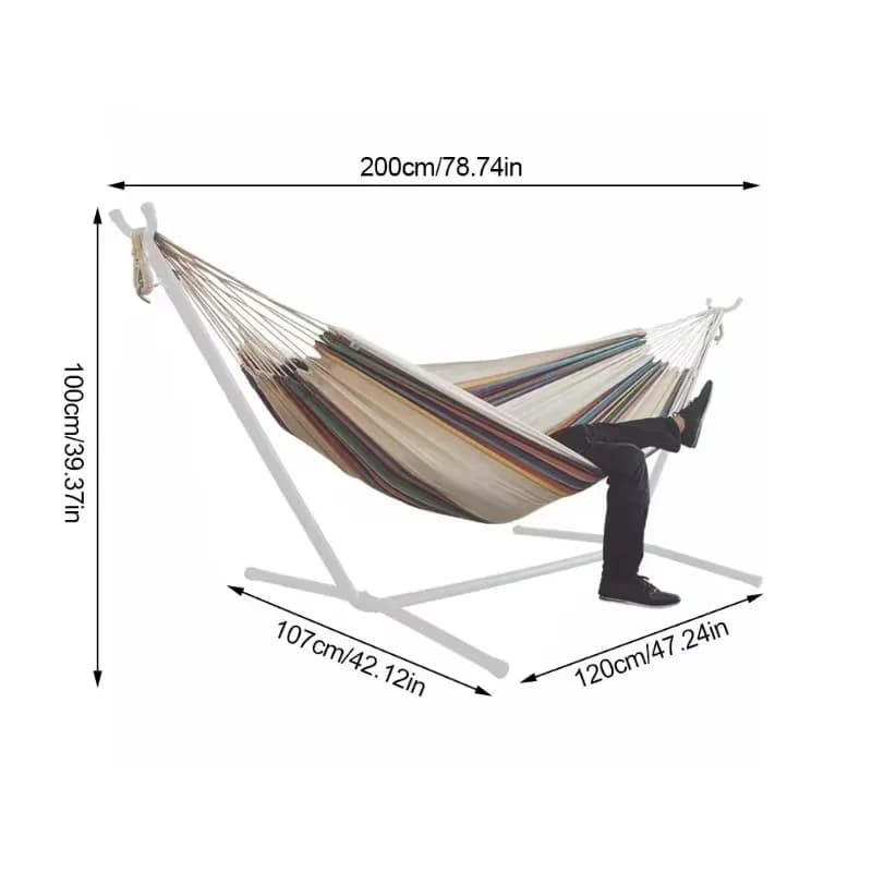 Portable Canvas Hammock Chair for Airbnb Outdoor Spaces | STR Patio view 4