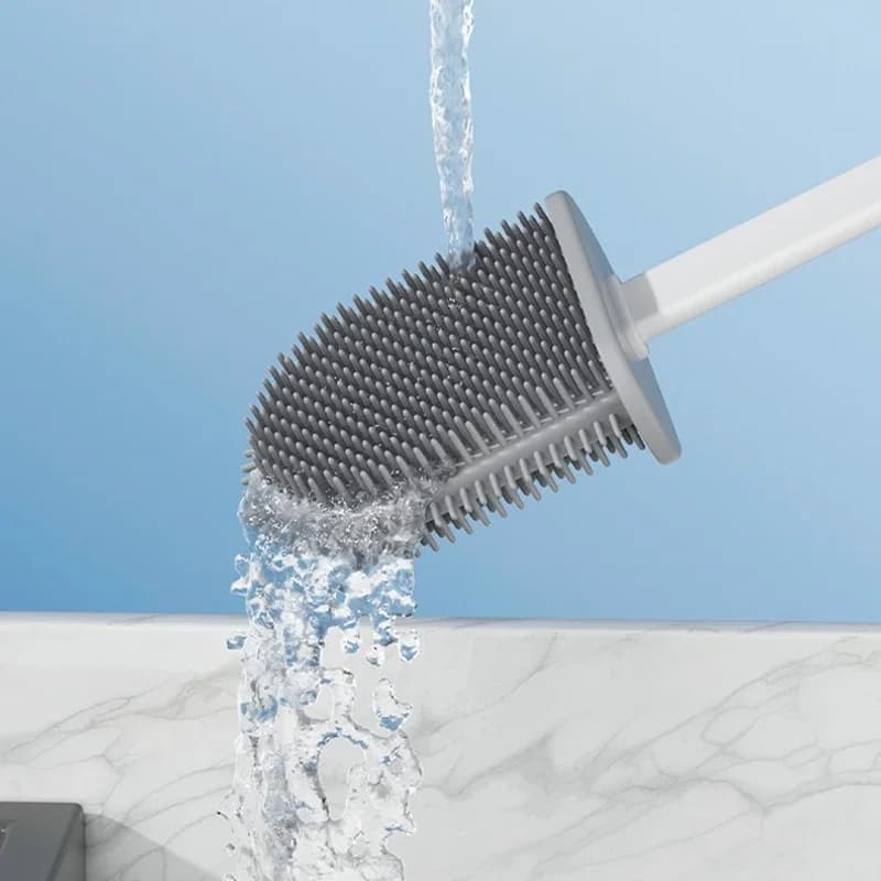 Silicone Toilet Brush Set for Airbnb Bathroom | Modern Cleaning Kit view 5
