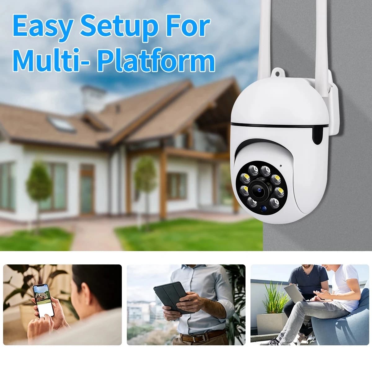 8MP Wireless Outdoor Security Camera for Airbnb Smart Home Hosts view 6