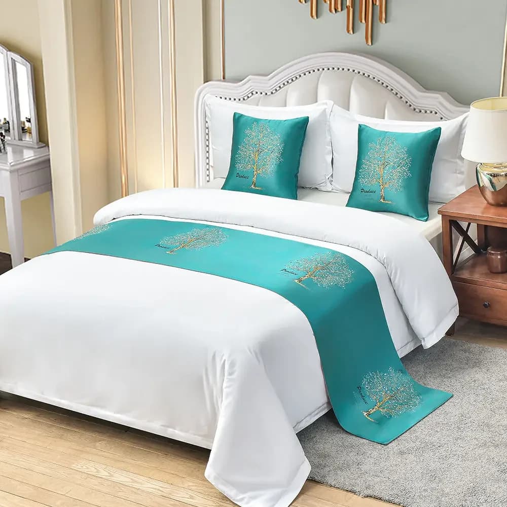 Luxury Embroidery Bed Runner for Airbnb Bedroom Decor | STR Hosts view 4