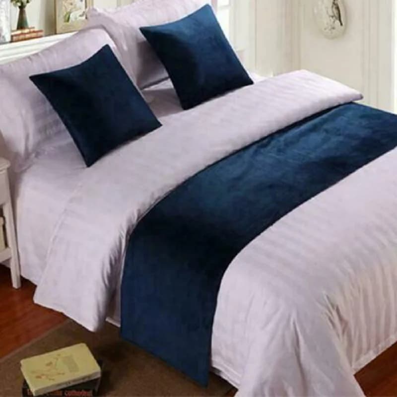 Luxury Velvet Bed Runner & Pillowcase for Airbnb Bedroom Decor view 7