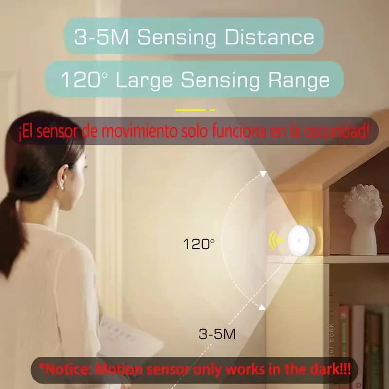LED Sensor Night Lamp for Airbnb Bathroom | USB Rechargeable Light view 4