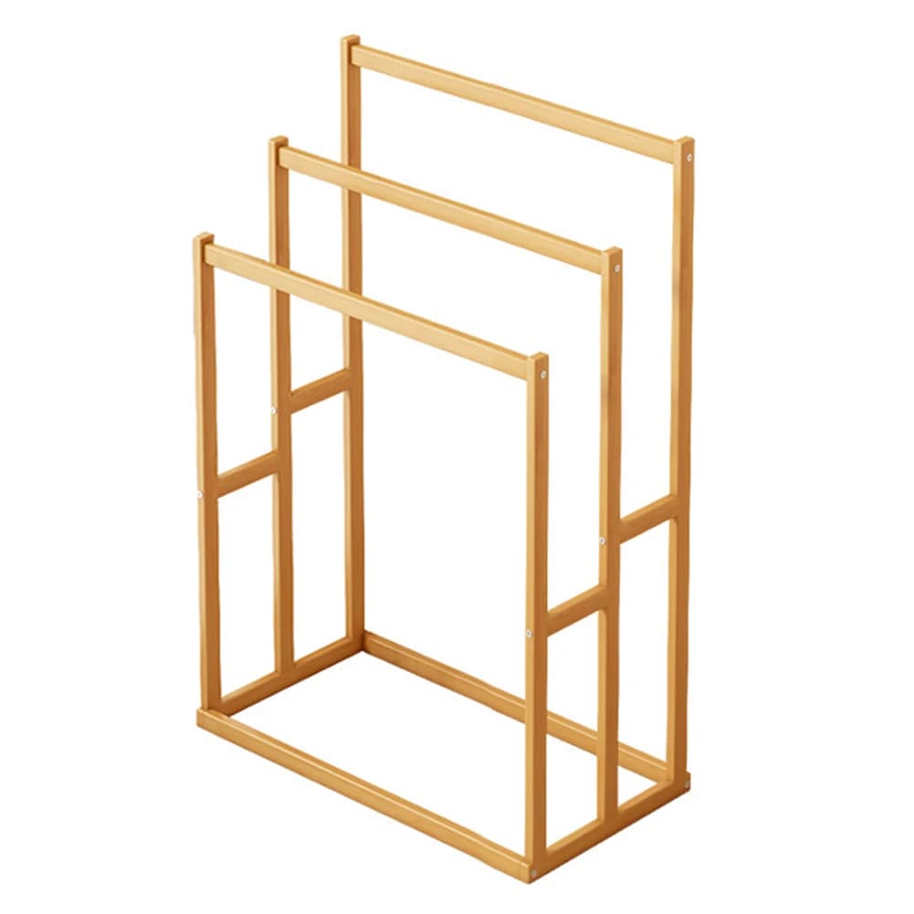 Wood Vertical Towel Rack for Airbnb Bathroom | 3-Tier Floor Stand view 8