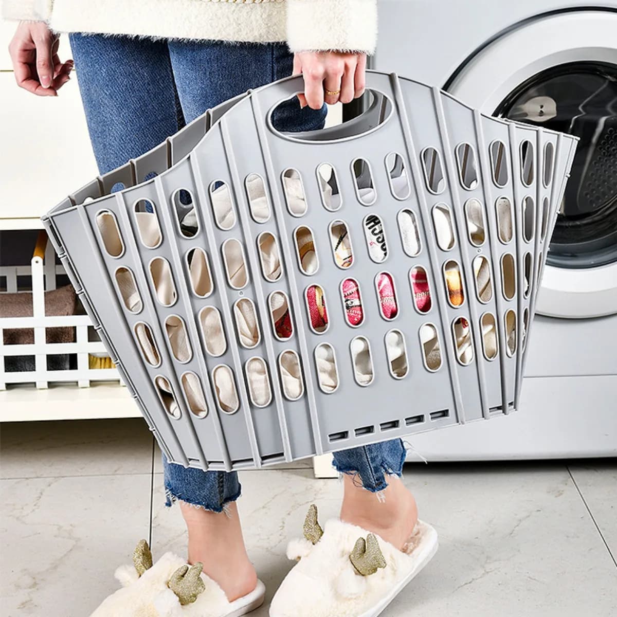 Modern Foldable Laundry Hamper for Airbnb Storage Needs view 3