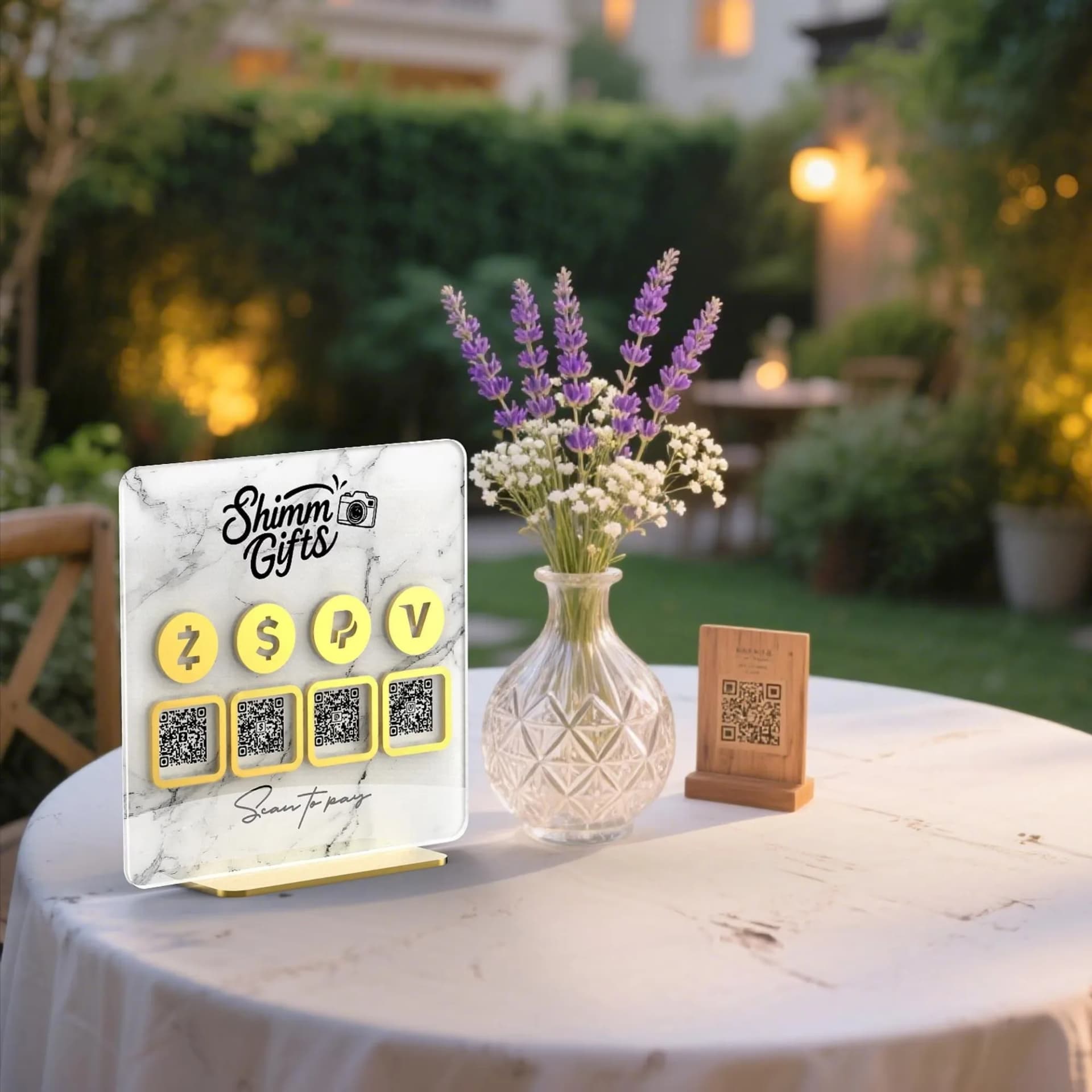 Digital Guestbook QR Code Display Stand for Airbnb Hosts view 2