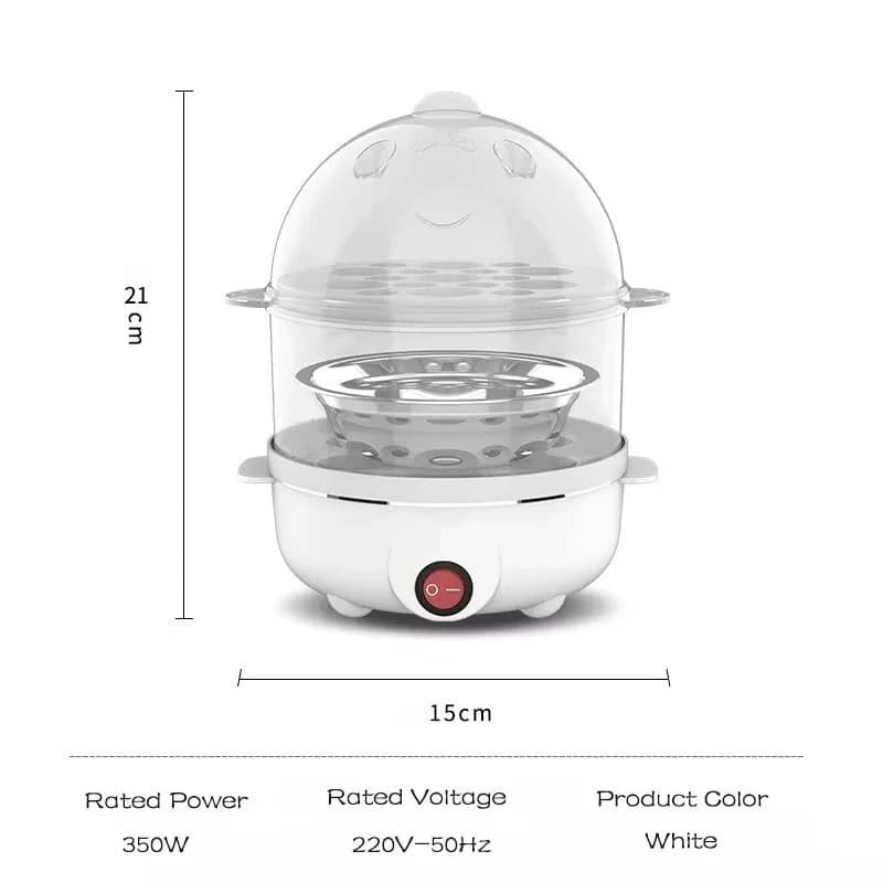 Multifunctional Egg Cooker for Airbnb Kitchen | Double Layer Steamer view 5