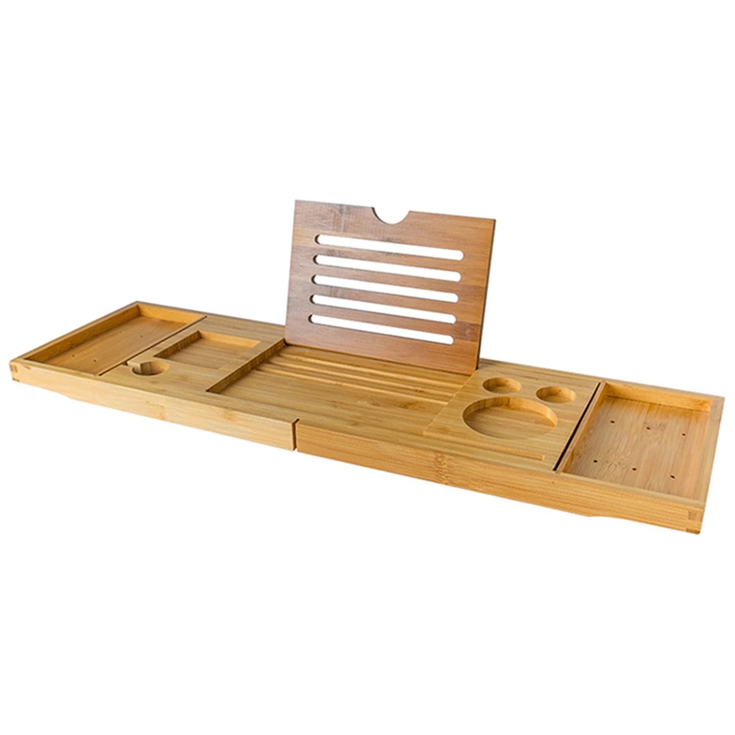 Bamboo Bathtub Caddy Tray for Airbnb Bathroom | Spa Organizer Rack view 3