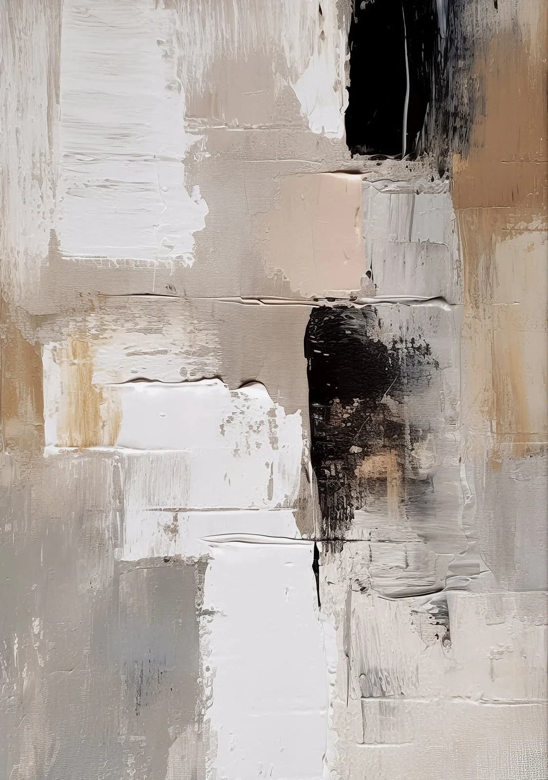 Abstract Neutral Canvas Wall Art Print for Airbnb Decor view 7