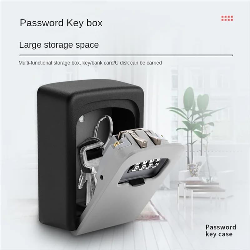 Wall-Mount Combination Key Lockbox for Airbnb Safety view 2