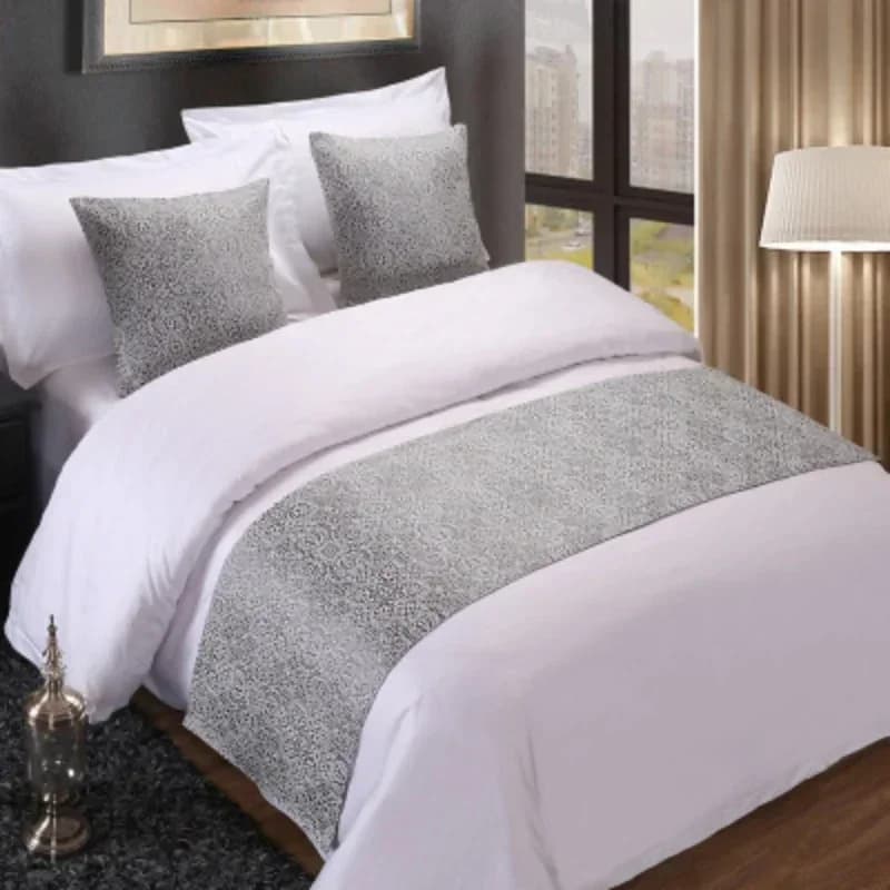 Solid Color Bed Flag & Cushion Cover for Airbnb Bedroom Decor view 3