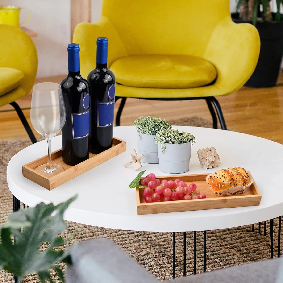 Rectangular Bamboo Amenity Tray for Airbnb Welcome Setups view 5