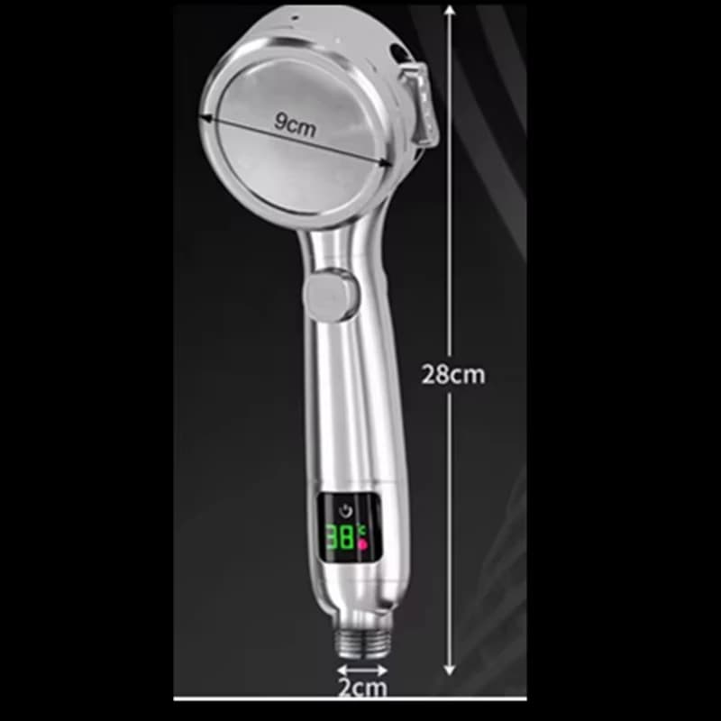 High Pressure Shower Head for Airbnb Bathroom | LED Temp Display view 4