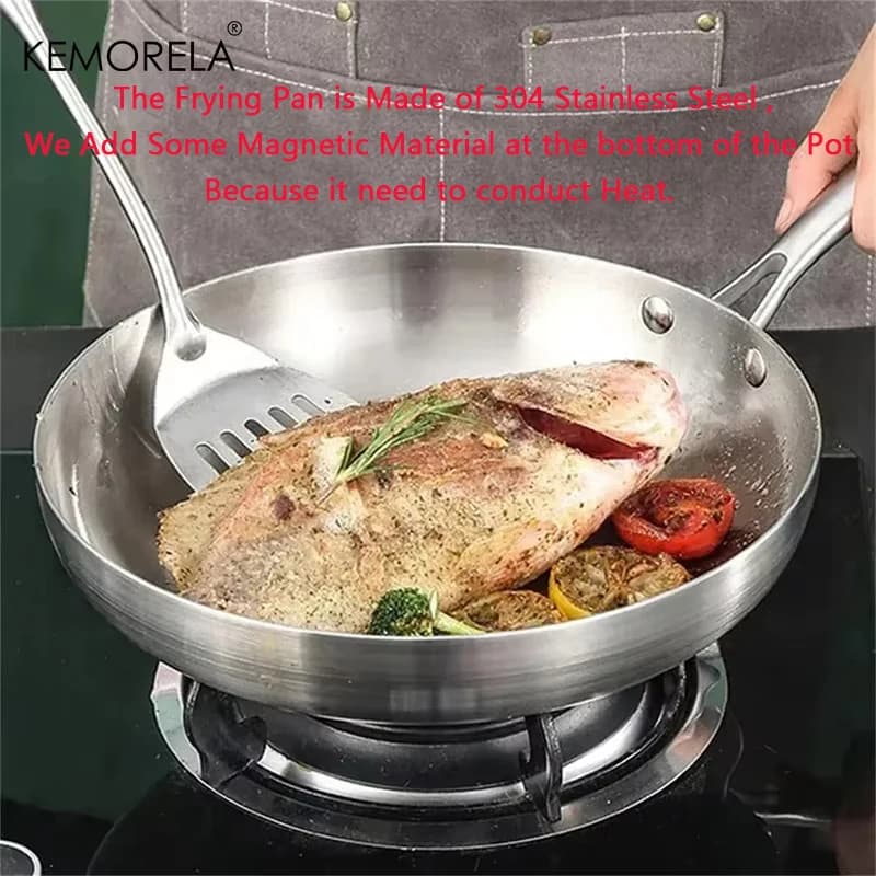 Stainless Steel Frying Pan Set for Airbnb Kitchen Essentials view 2