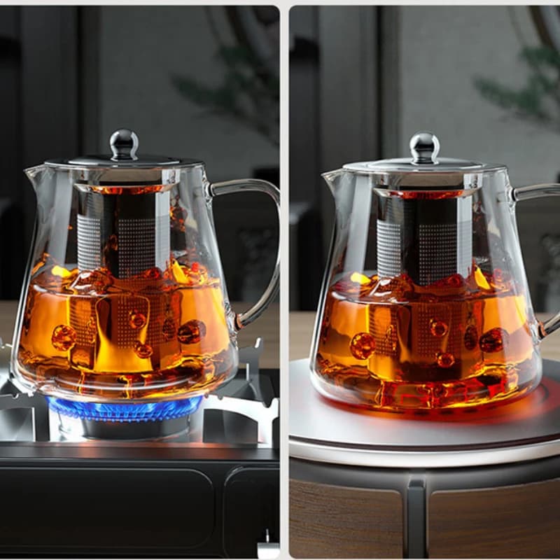 Heat Resistant Glass Teapot Set for Airbnb Kitchen Essentials view 2