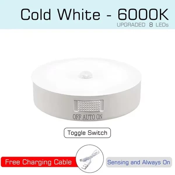 LED Sensor Night Lamp for Airbnb Bathroom | USB Rechargeable Light view 8