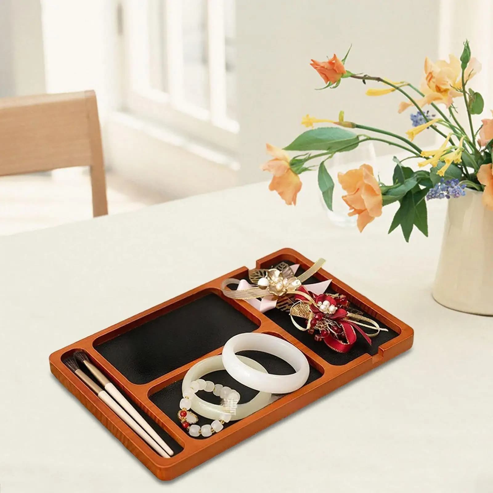 Minimalist Wooden Valet Tray for Airbnb Welcome Areas view 2