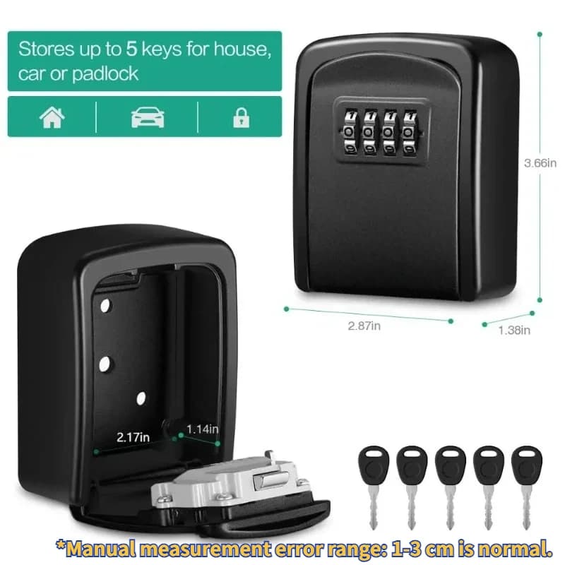 Weather-Resistant Key Lockbox for Airbnb Safety Compliance view 6